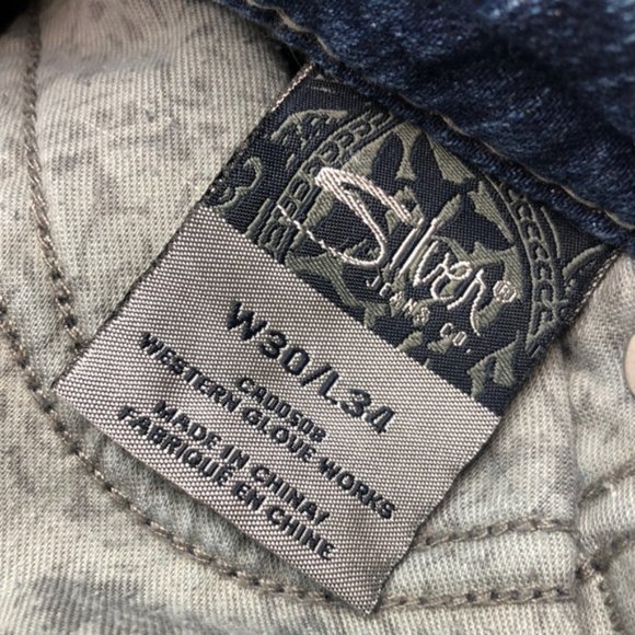 VINTAGE SILVER AIKO LOW STRAIGHT JEANS 30x34 🦋 - Picture 6 of 11